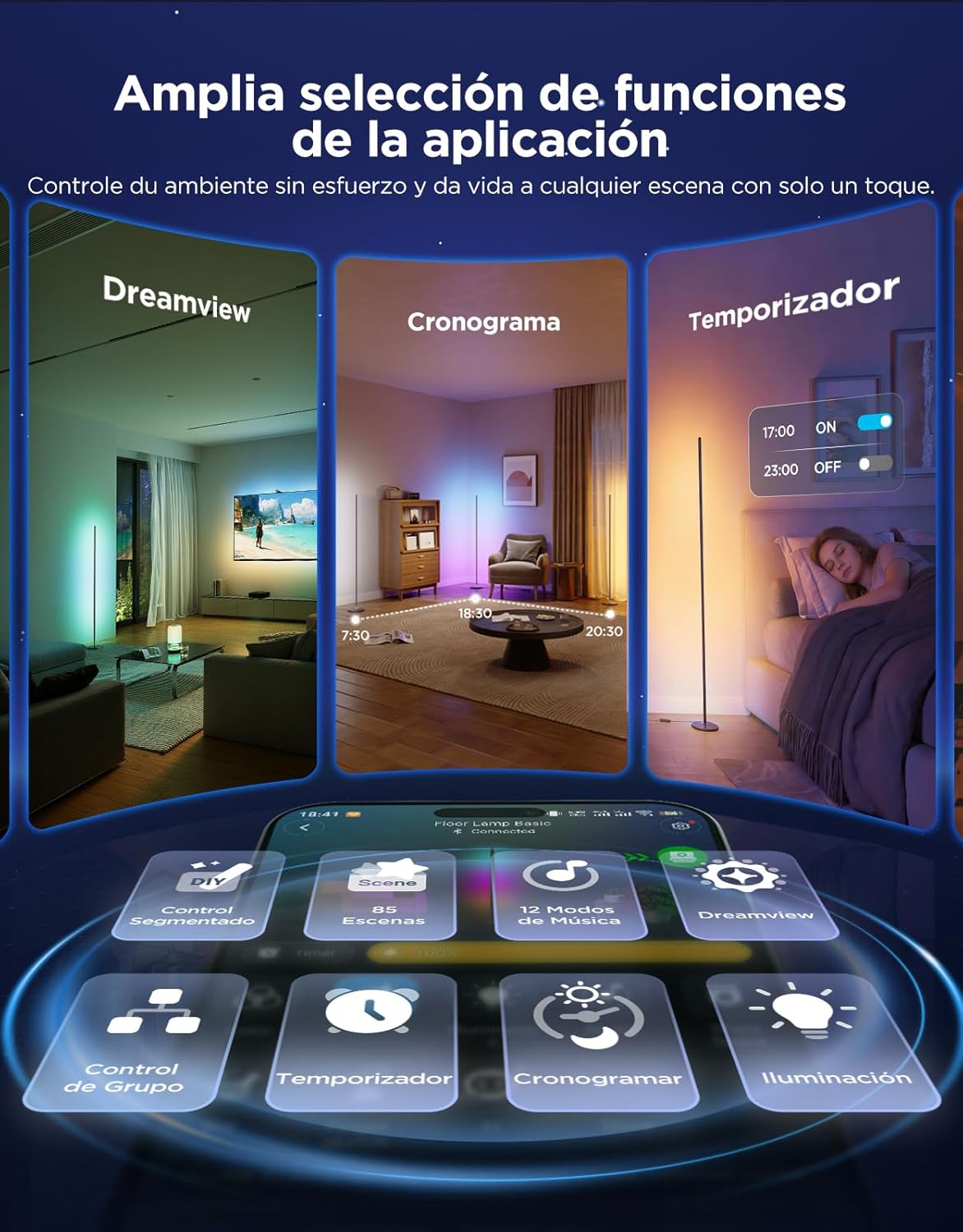 Thumbnail 5 de Govee Lámpara de Pie Moderna RGBIC 🌈 con Control por Voz