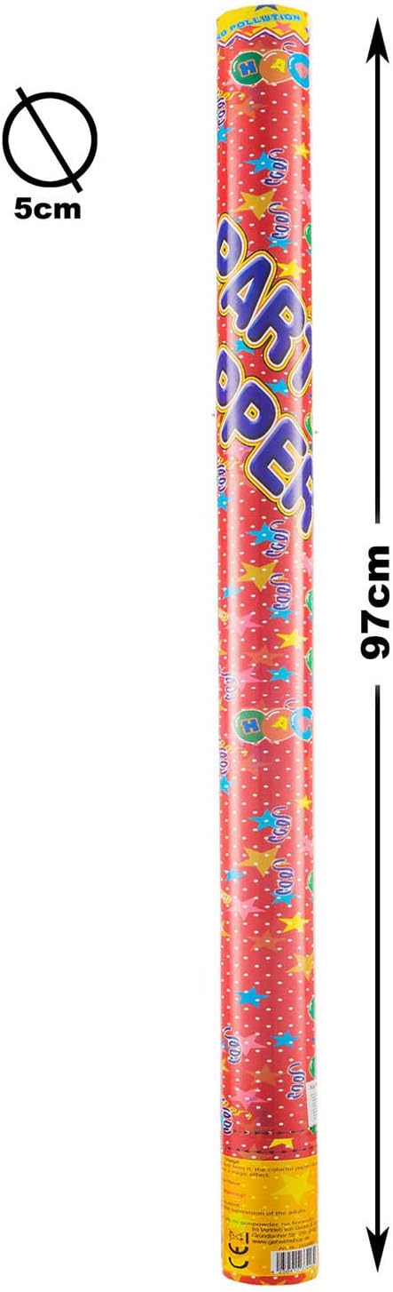 Thumbnail 3 de Confetti Cannon XXL 100 cm – set 5 pièces (pluie de confettis colorés) pour mariages, anniversaires et fêtes