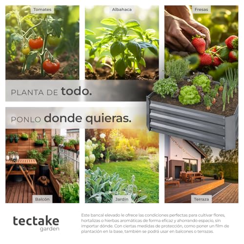 Thumbnail 4 de TecTake® Arriate Rectangular de Acero Resistente, Jardineras Exterior