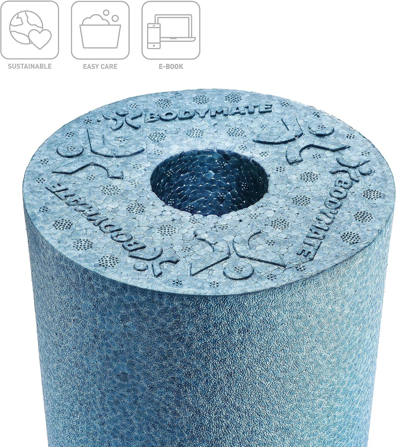 Detalle de BODYMATE Faszienrolle Standard Mittel-Hart, 30 cm x 15 cm – inklusive gratis E-Book