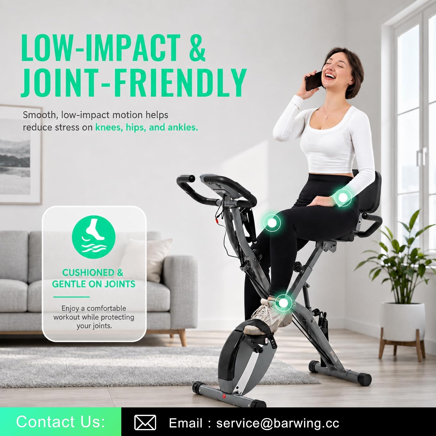 Thumbnail 6 de BARWING 5-in-1 Foldable Exercise Bike with 16-Level Magnetic Resistance
