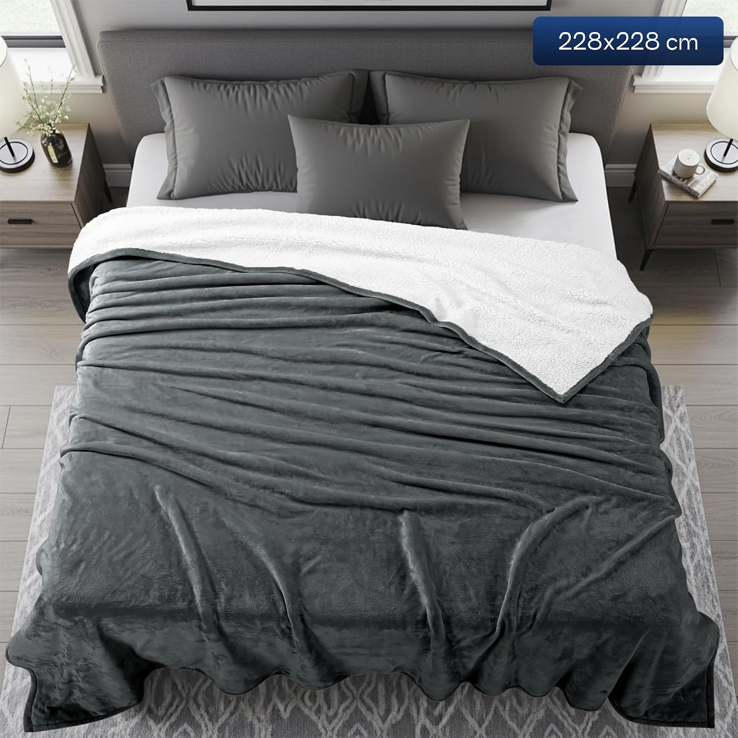 Thumbnail 1 de Utopia Bedding Manta Sherpa reversible 228x228