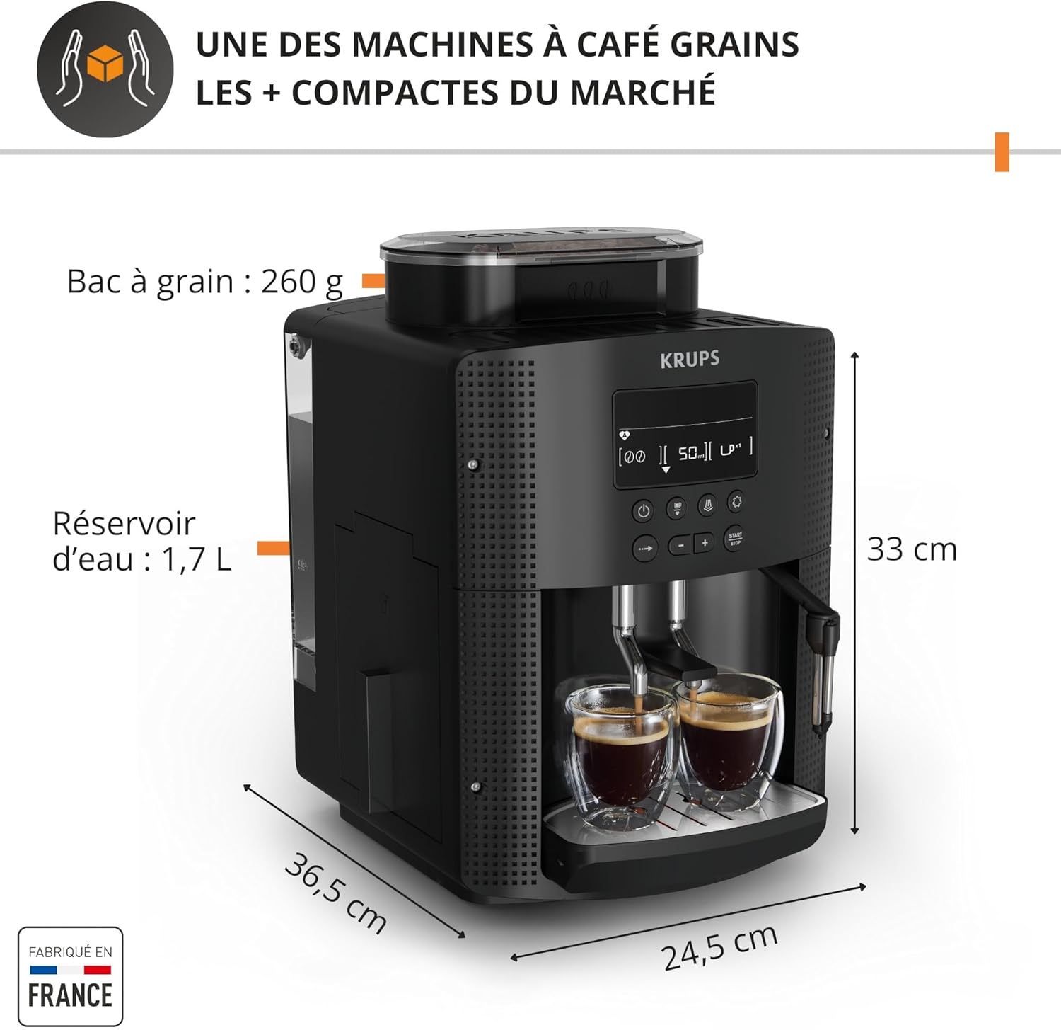 Thumbnail 1 de KRUPS Essential YY8135FD Noir – machine à café grains automatique avec buse vapeur