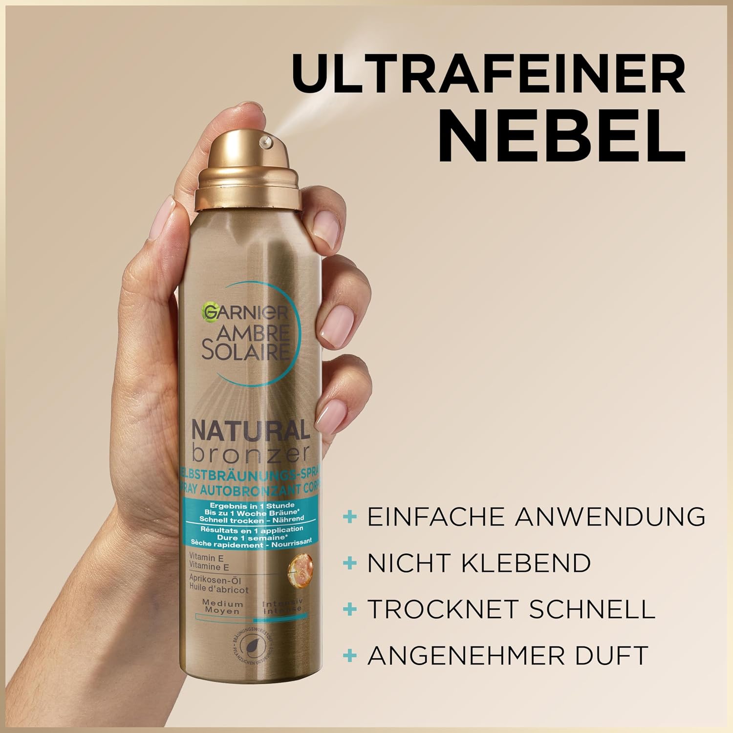 Thumbnail 2 de Garnier Ambre Solaire Natural Bronzer Selbstbräuner Spray – Gesicht und Körper, 150 ml