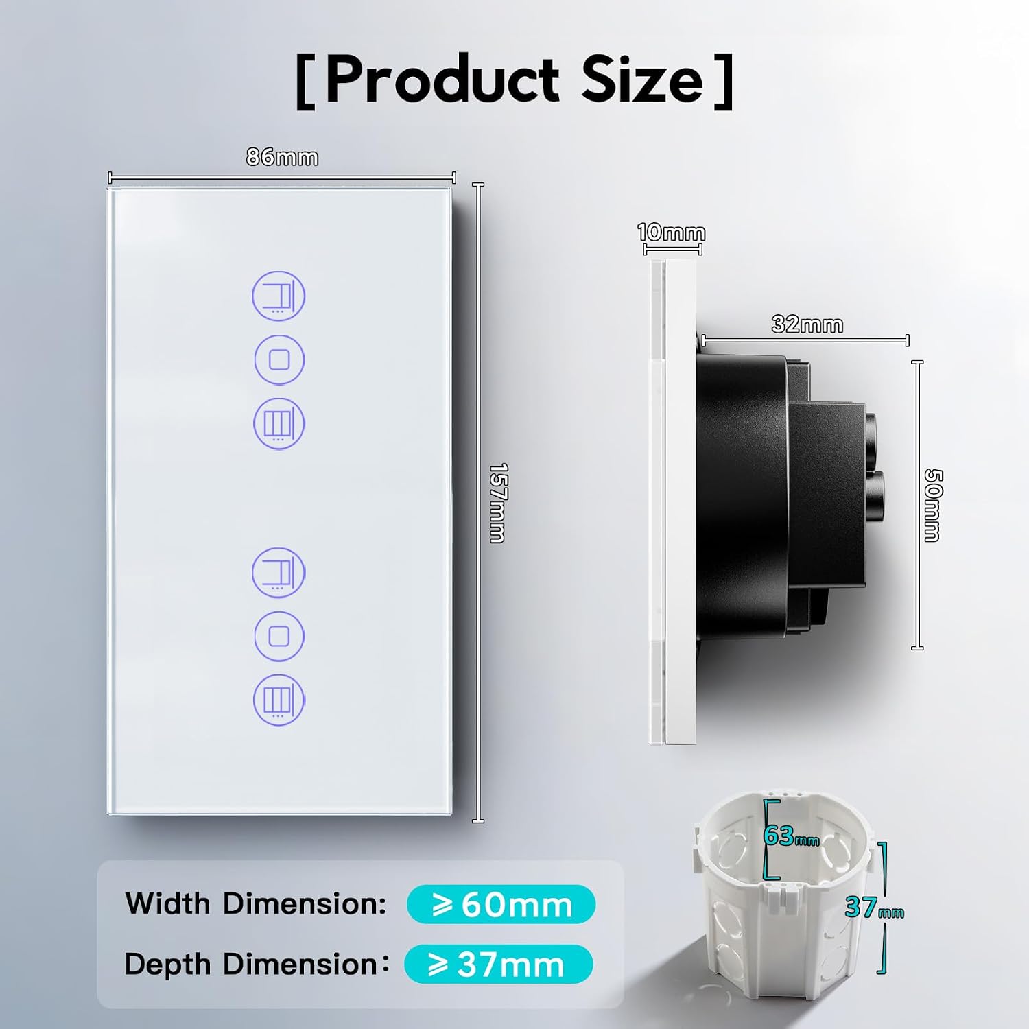 Detalle 2 de BSEED Doppel Smart Rolladenschalter 🔌