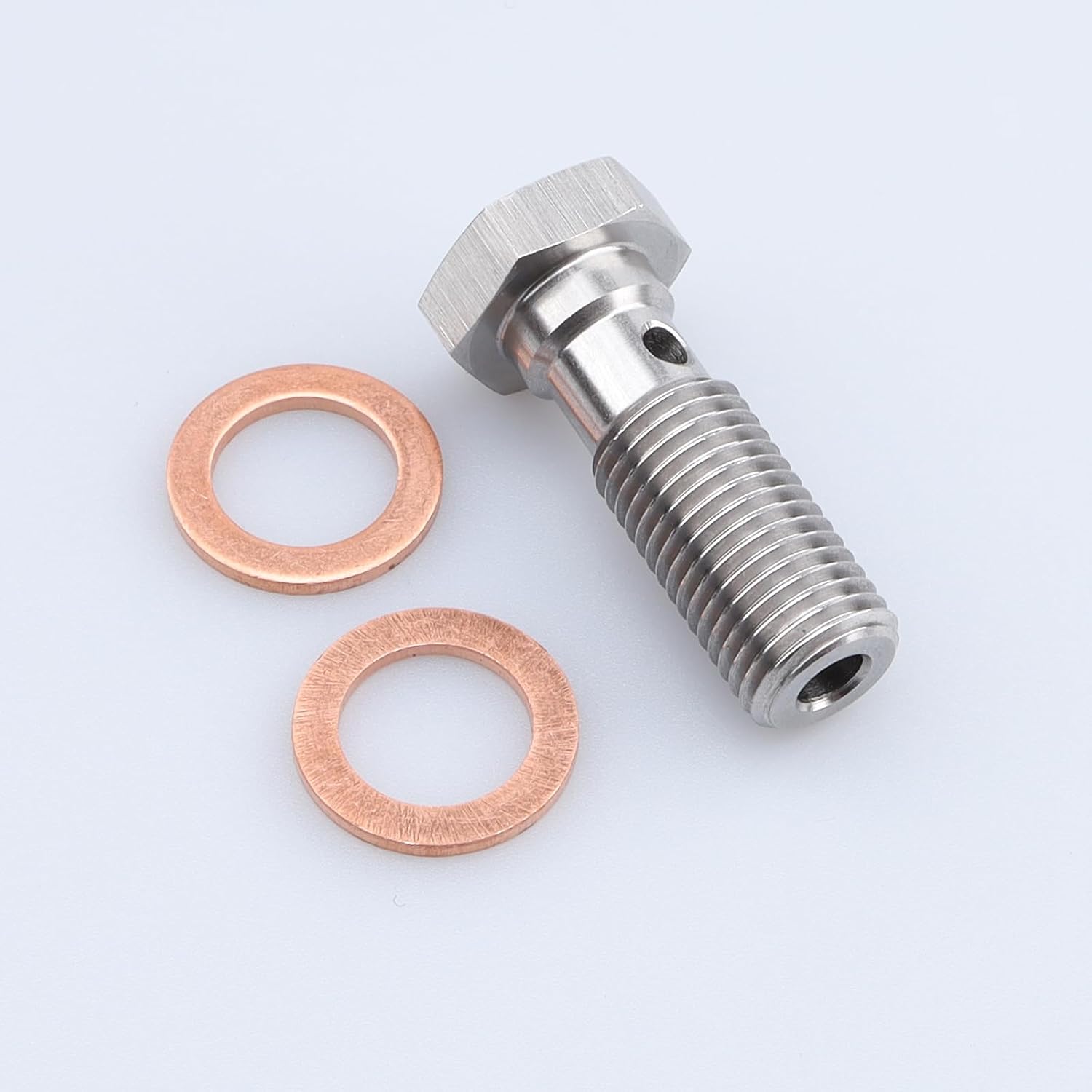 Thumbnail 4 de AC Performance Banjo Bolt 3/8 x 24 (-3 AN) Stainless Steel with Copper Washers — Pack of 2 (25mm UHL)
