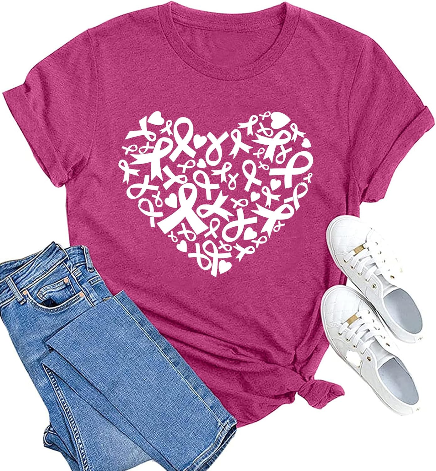 Detalle de MAIHUN Breast Cancer Awareness Shirt, 60% Polyester