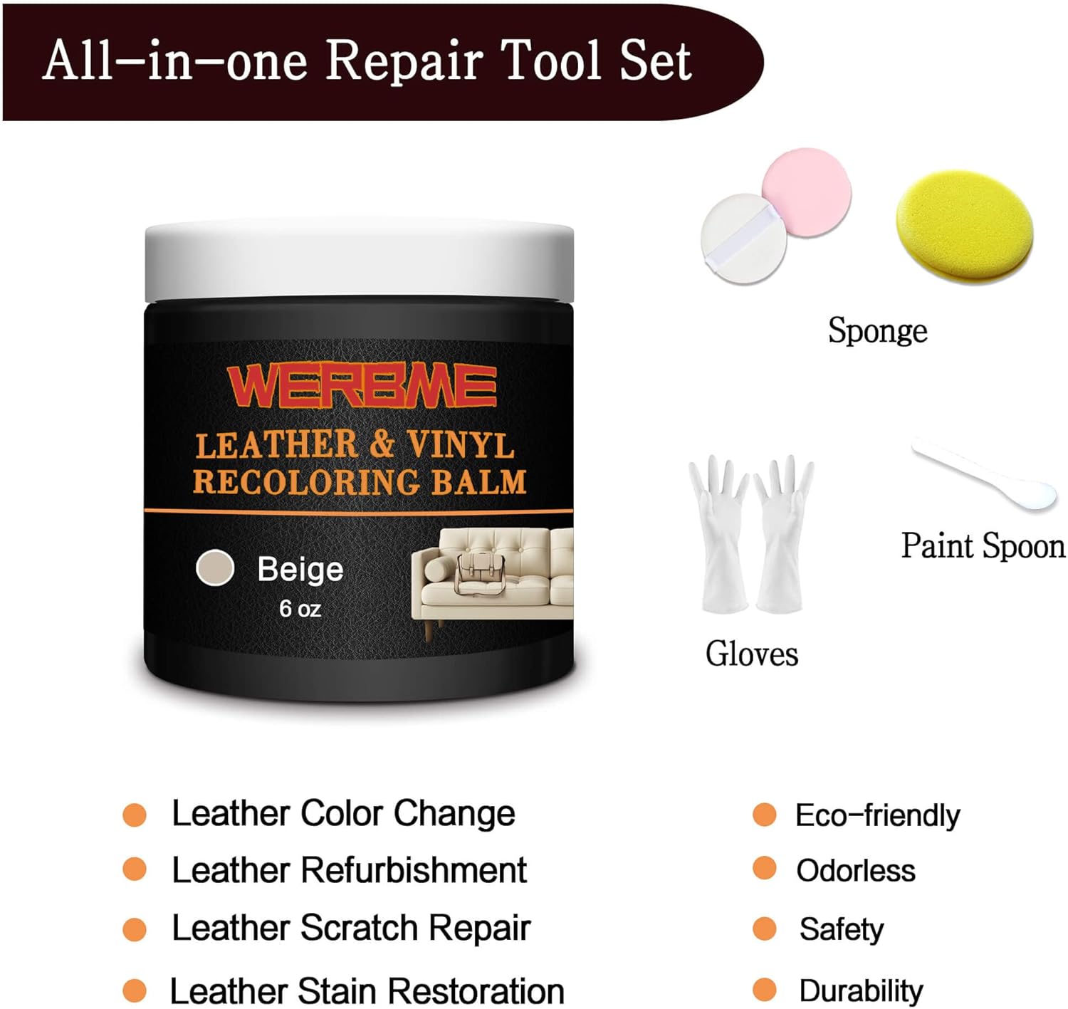 Thumbnail 4 de WERBME Leather Recoloring Balm & Color Restorer – Beige