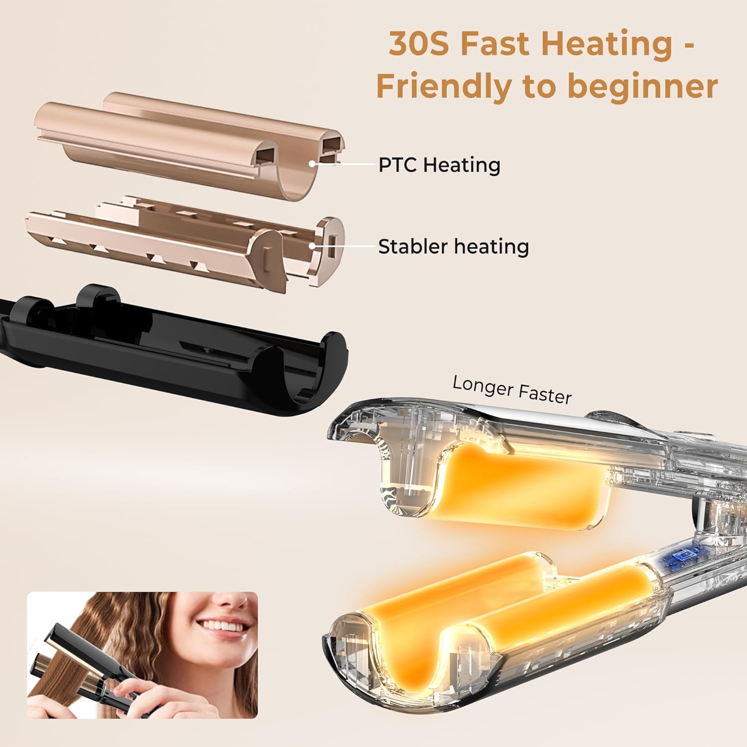 Detalle de UKLISS Hair Waver - Pro Mini Crimper for Mermaid Waves