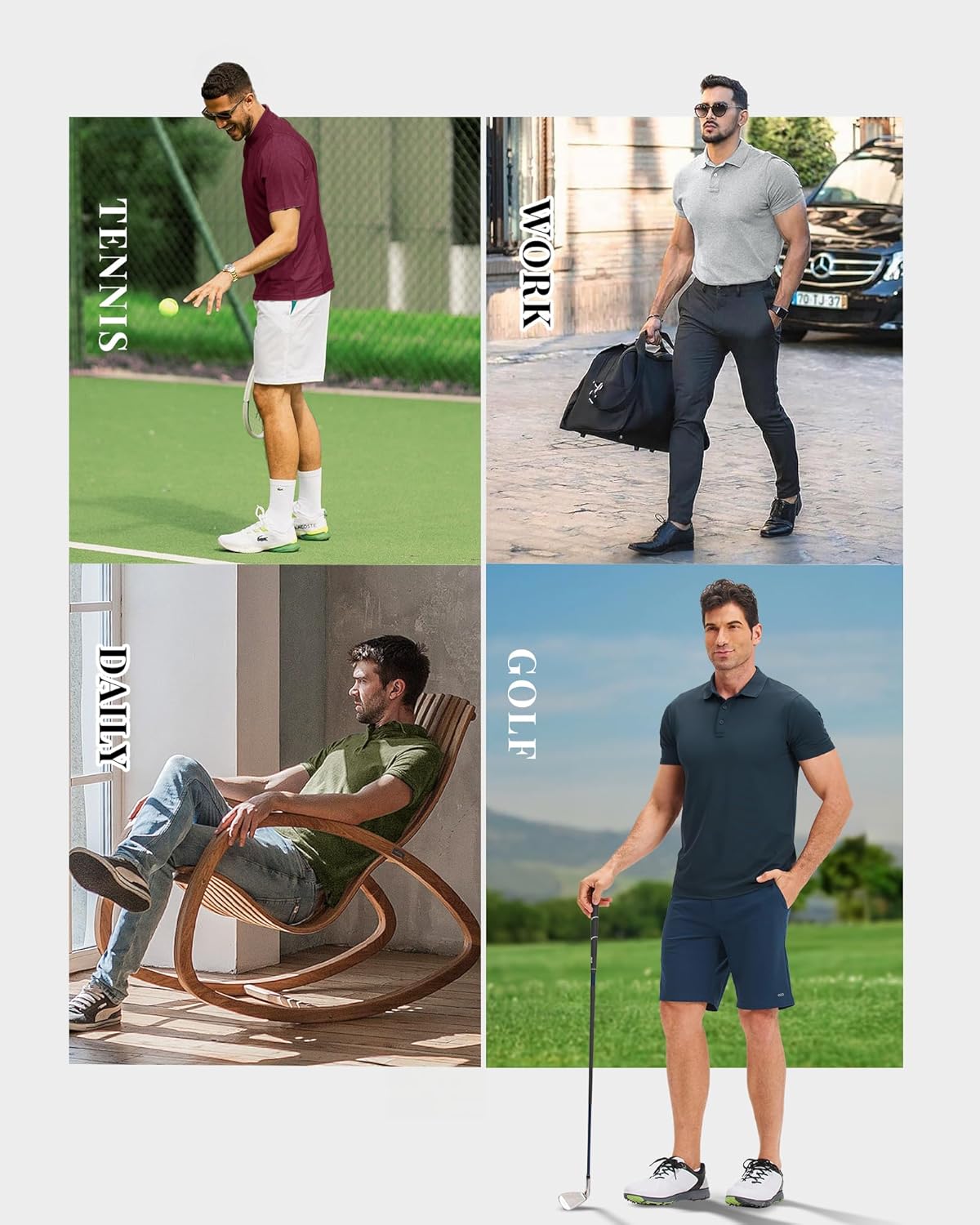 Thumbnail 1 de 33,000ft Herren Polo Golf Shirt UPF50+ – Schnell trocknend, antiblas— gut belüftet