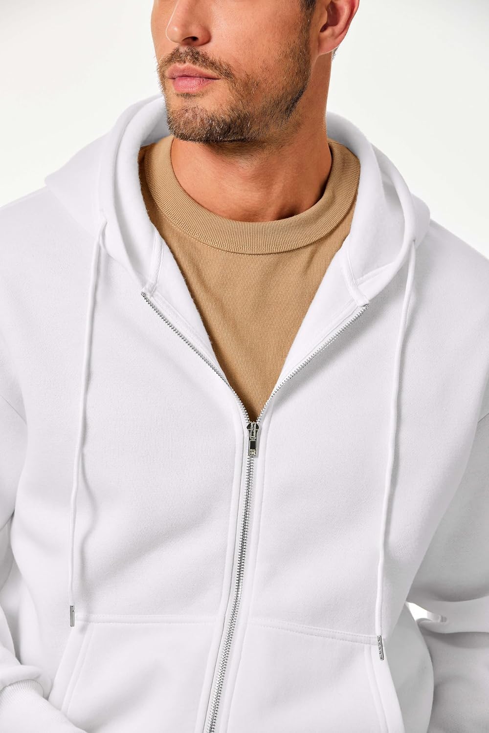 Thumbnail 6 de JMIERR Hoodie Herren – Baumwolle Einfarbig mit Reißverschluss, Langarm Sweatjacke mit Taschen