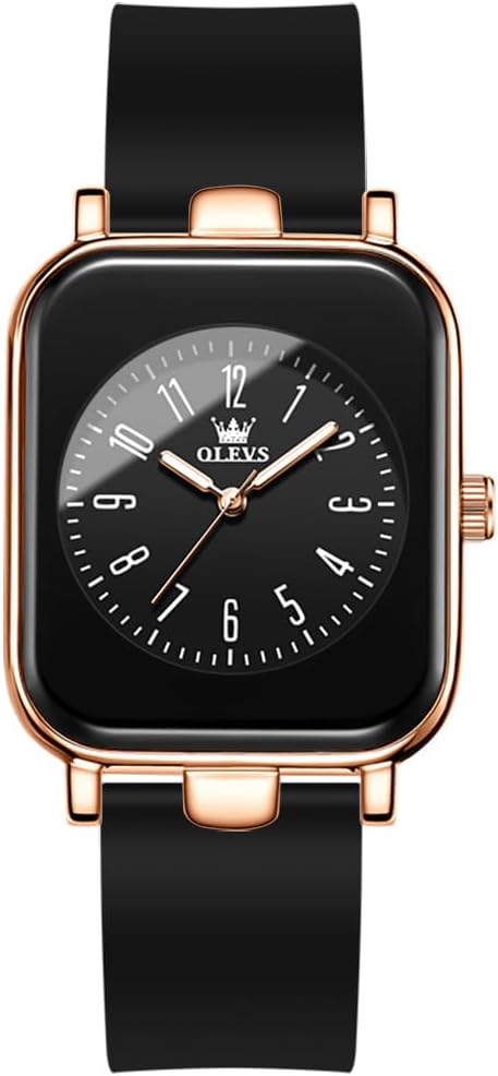 Detalle de OLEVS Women's Quartz Watch with Silicone Band: Minimalist, Waterproof, and Everyday Ready