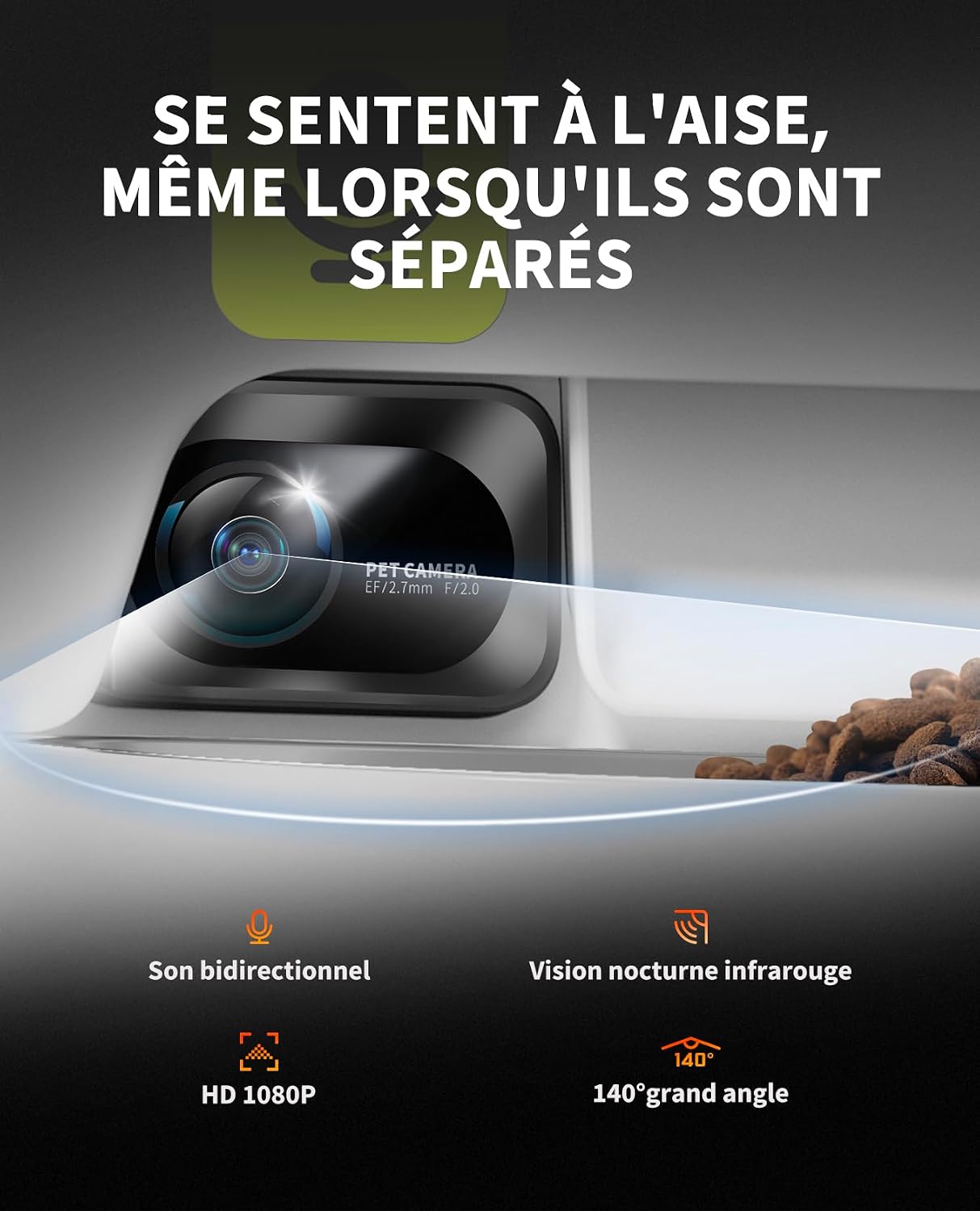 Detalle 2 de PETKIT Distributeur croquettes chat 1080P