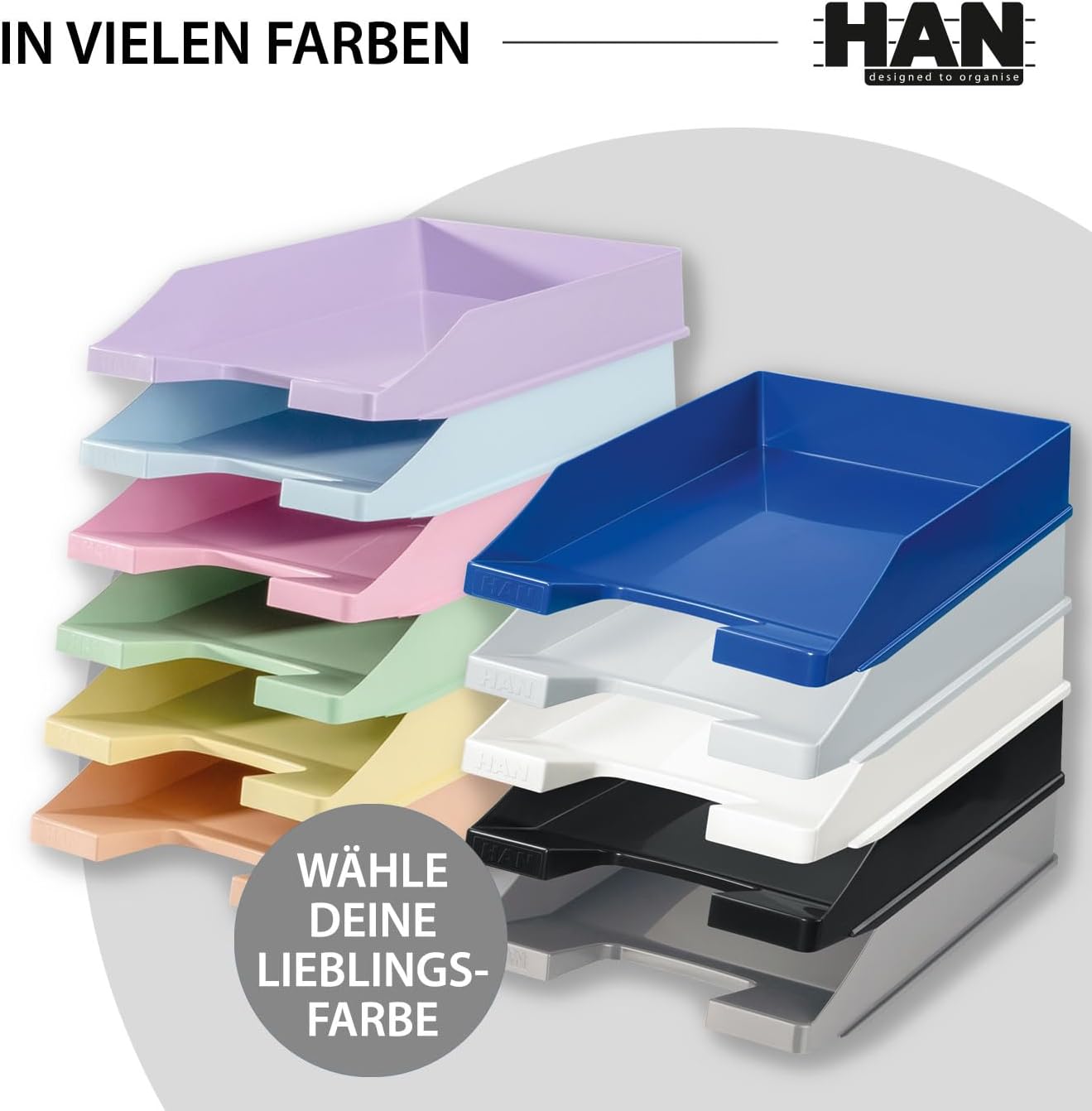 Thumbnail 2 de HAN Briefablage KLASSIK – 10 Stück, elegant stapelbar bis DIN A4/C4, schwarz