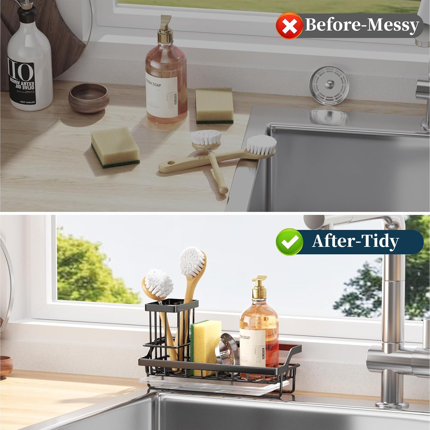 Detalle de Consumest Sponge Holder for Kitchen Sink organizer 🧽