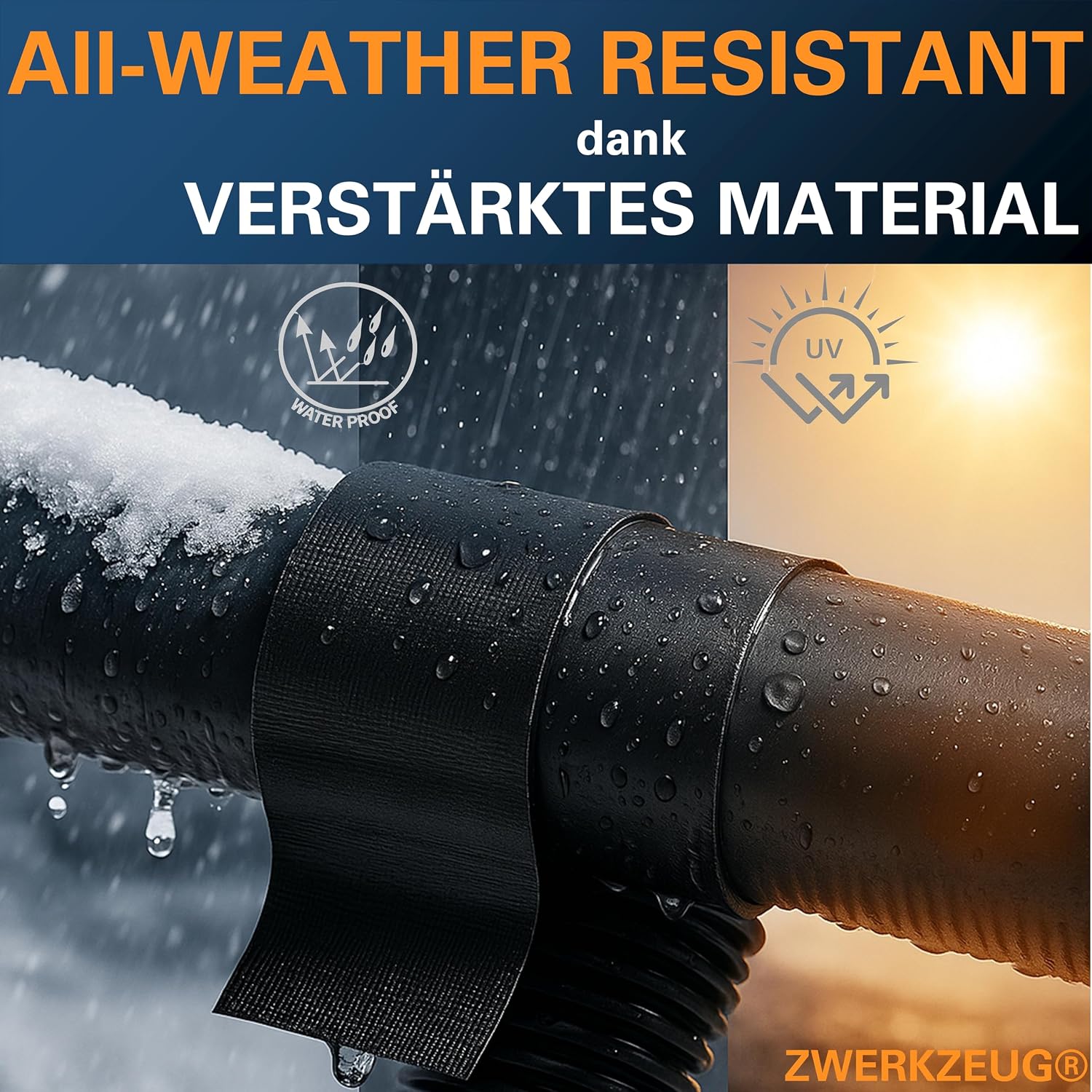 Detalle 2 de ZWERKZEUG Panzertape – Reparatur-Klebeband, 3 Rollen (extra stark, wasserfest), 48 mm x 96 m, in 2 Farben