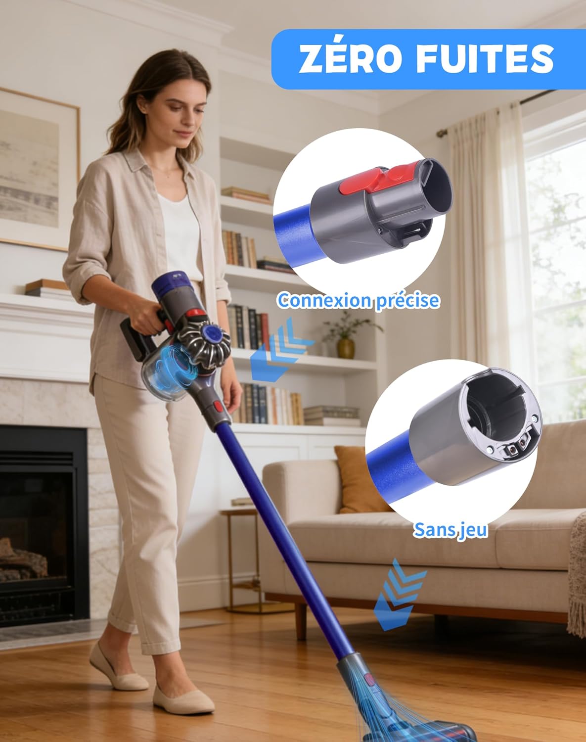 Thumbnail 2 de Tube télescopique compatible Dyson V7–V15 (72,5 cm) – Tube d’extension rigide bleu