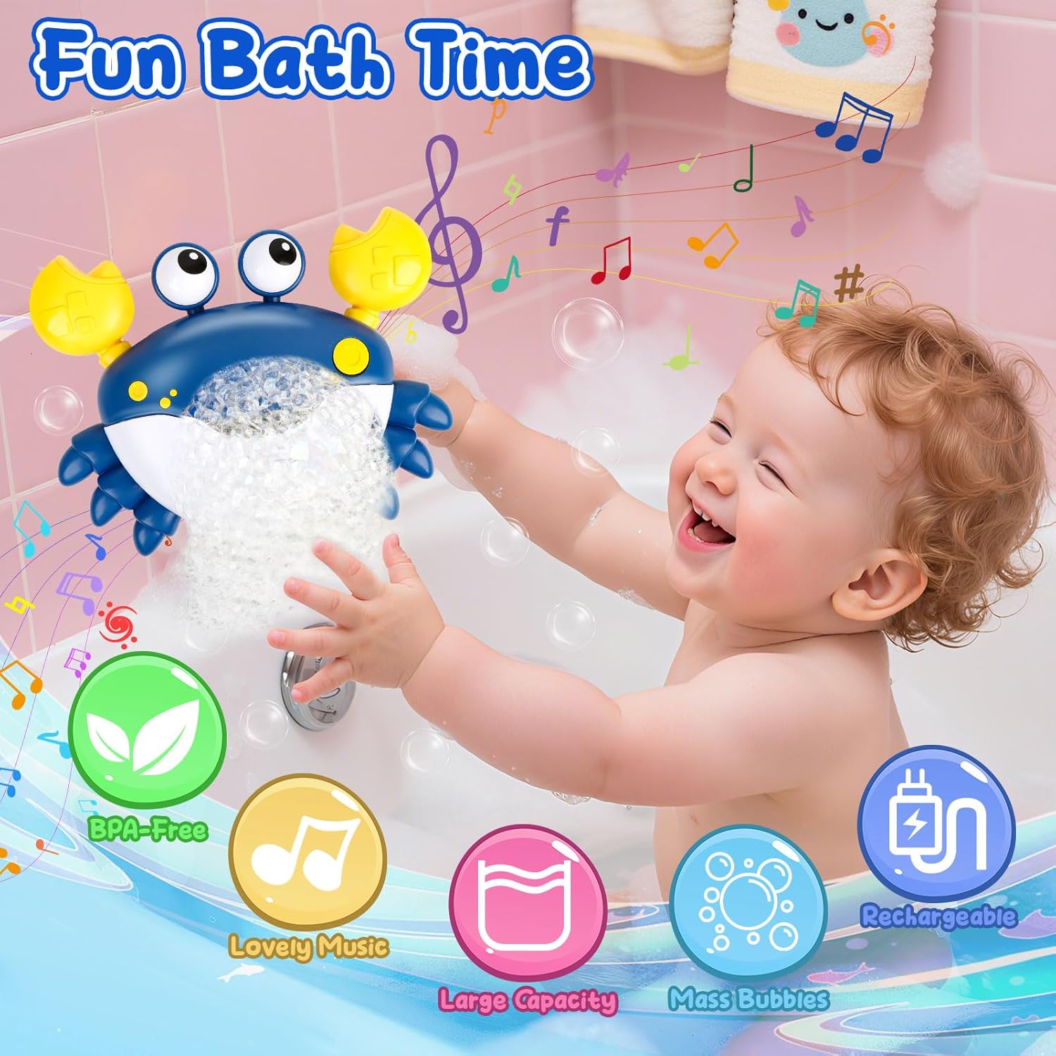 Thumbnail 1 de JoiTale Baby Bath Bubble Machine 12 songs