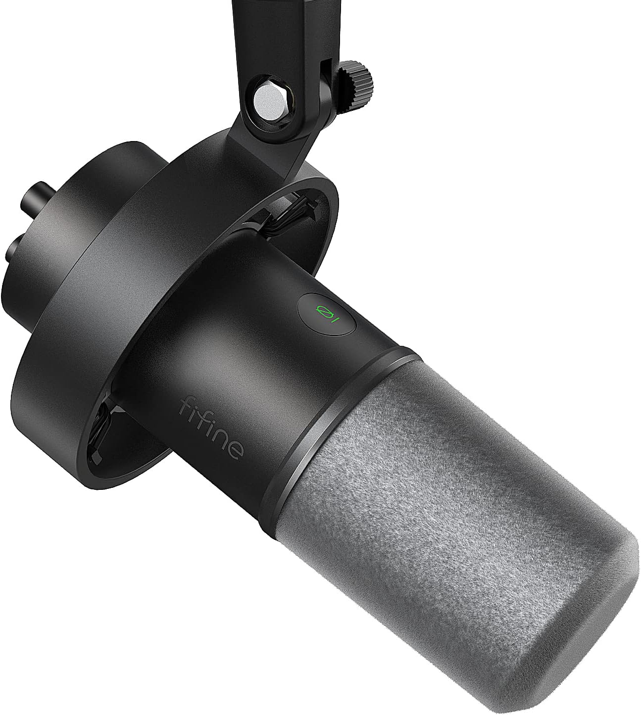 Detalle de FIFINE K688CT Podcast Mikrofon-Set mit Boom Arm – USB/XLR, Mute-Taste, 3,5 mm Kopfhörer–Port