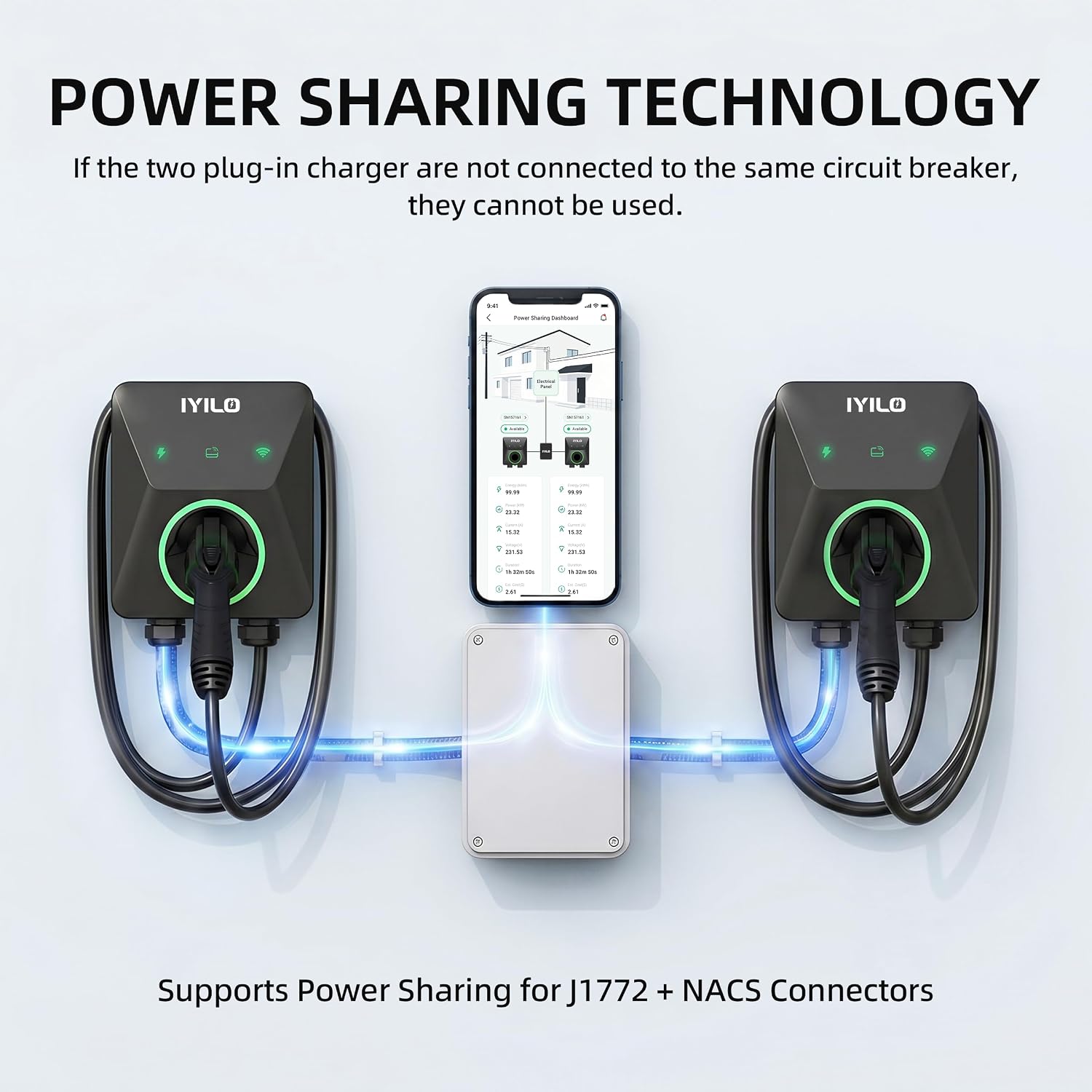 Thumbnail 5 de IYILO Level 2 EV Charger: 48A/11.5kW Wall Charger with Smart App and Dual Temp Sensors