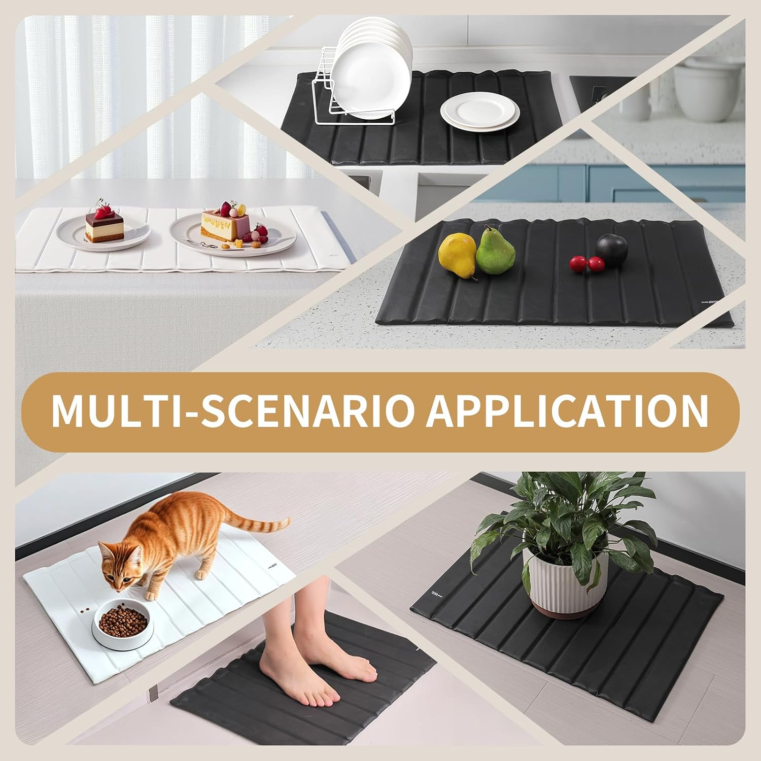 Thumbnail 6 de IMGROSE Stone Drying Mat for Kitchen Counter – Large Foldable Diatomaceous Earth Dish Mat (24×16 inches)