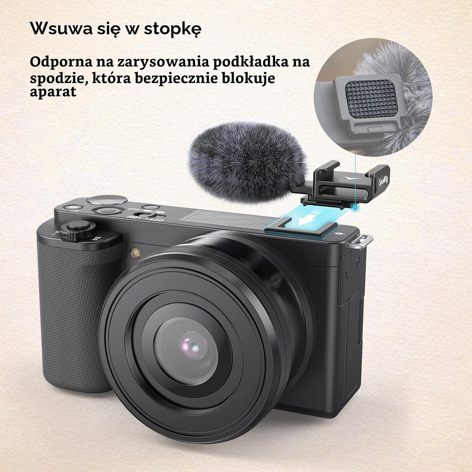 Thumbnail 4 de SMALLRIG 3526 – adapter zimnej stopki z osłoną przeciwwiatrową do Sony ZV-E10 i ZV-1