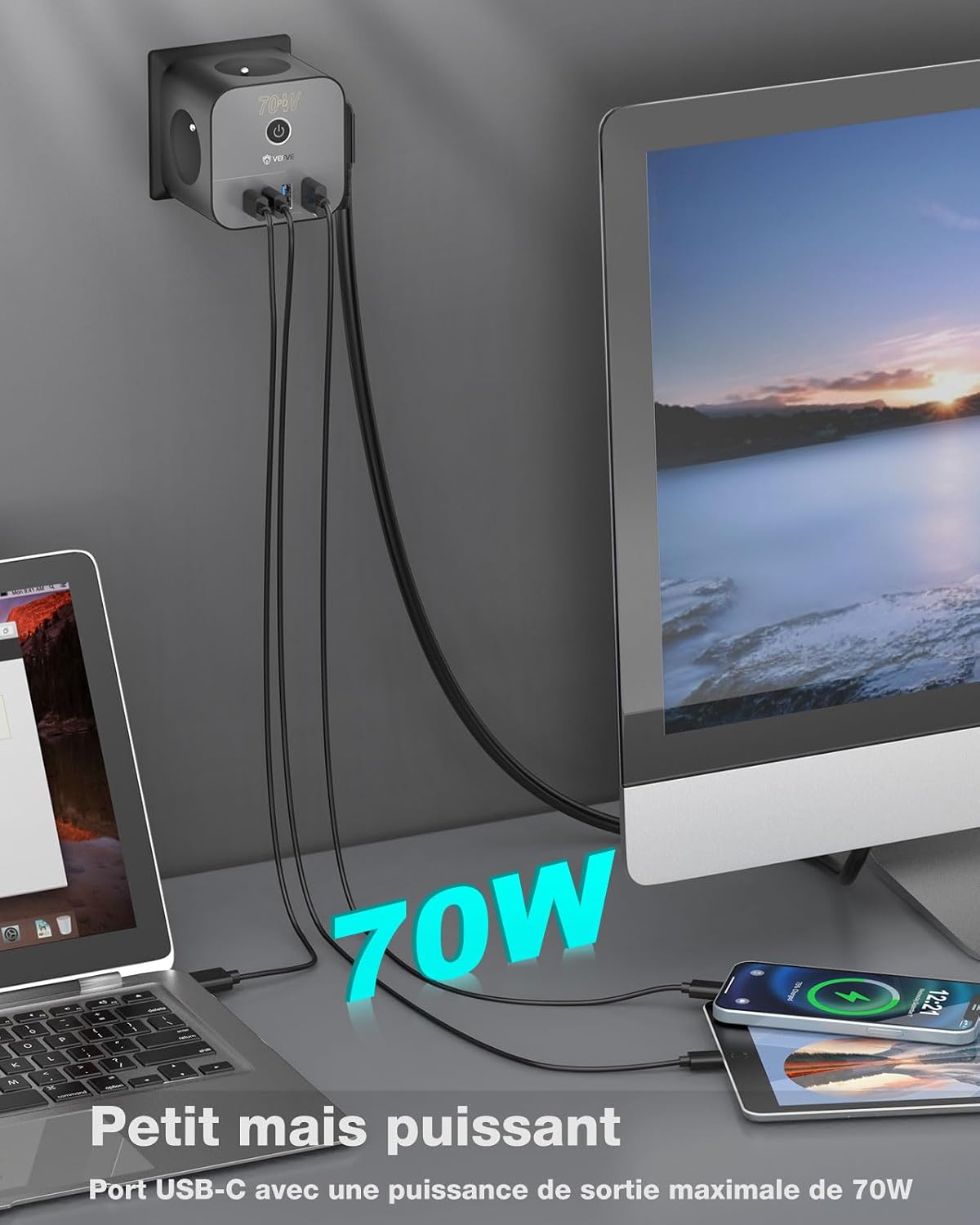 Detalle 2 de VEFVE CubePulse70 Chargeur USB C 70 W