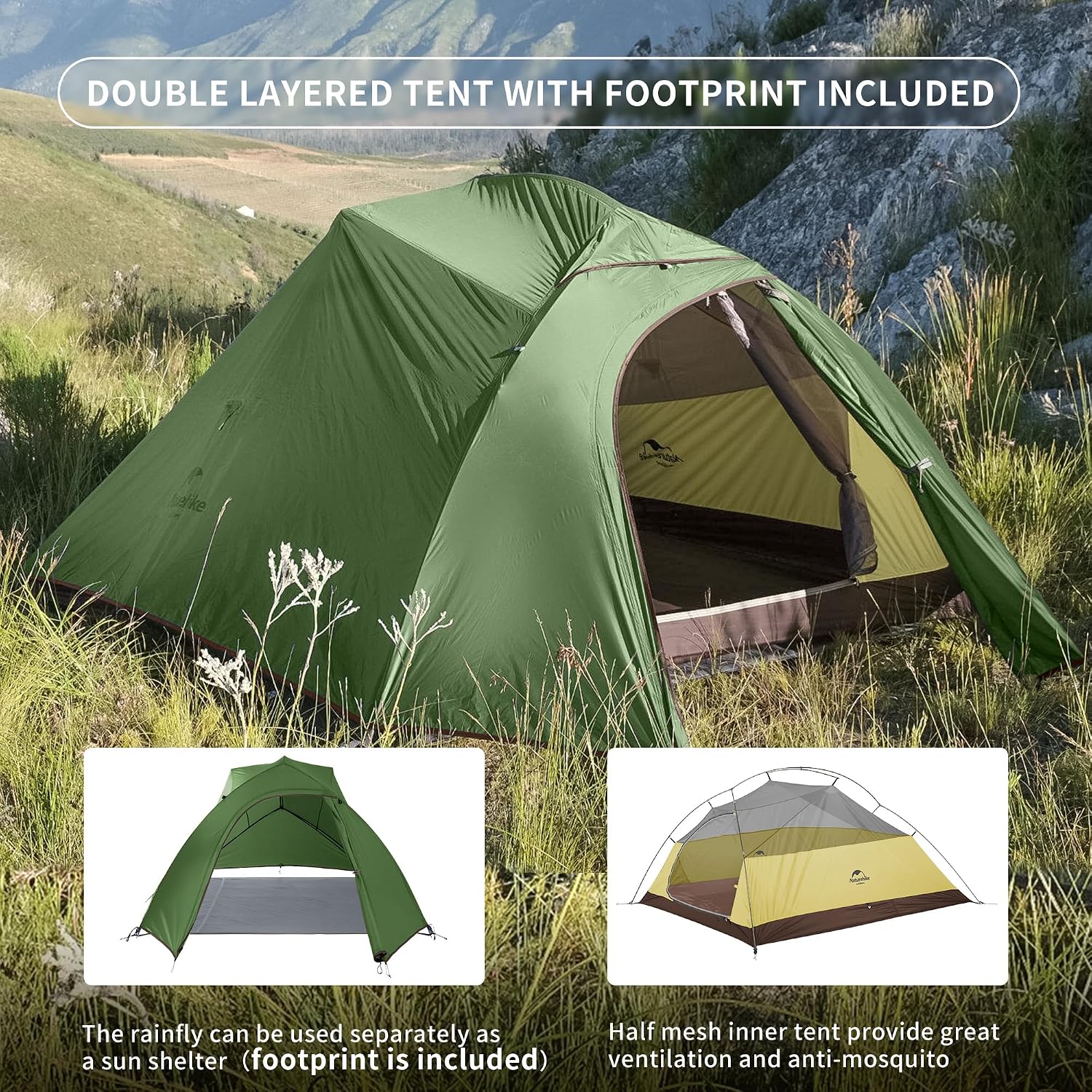 Thumbnail 4 de Naturehike Nuovo Cloud-up 3 Tenda 3 posti