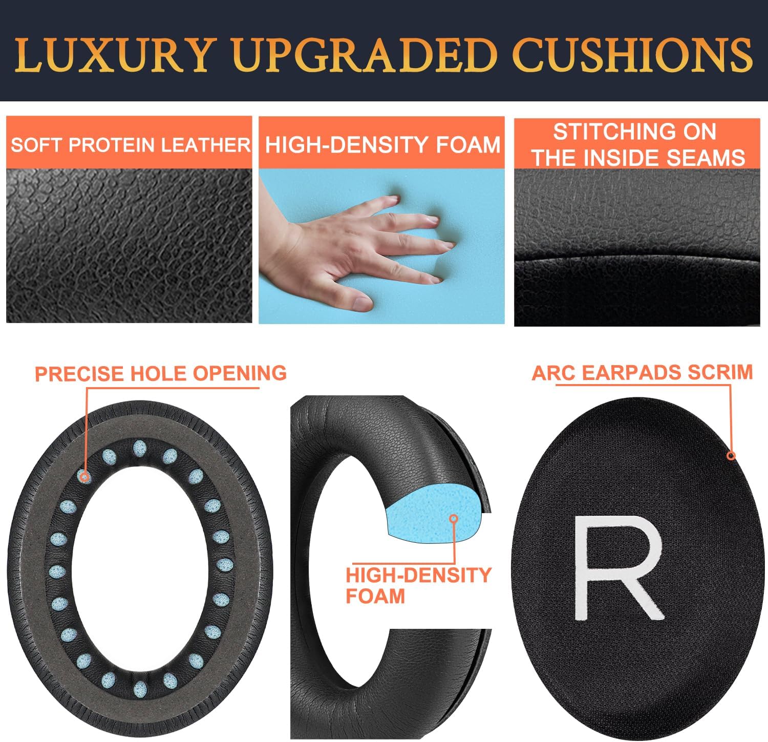 Thumbnail 3 de SOULWIT Professional Replacement Ear Pads for Bose QuietComfort 45 / QC SE (Black)