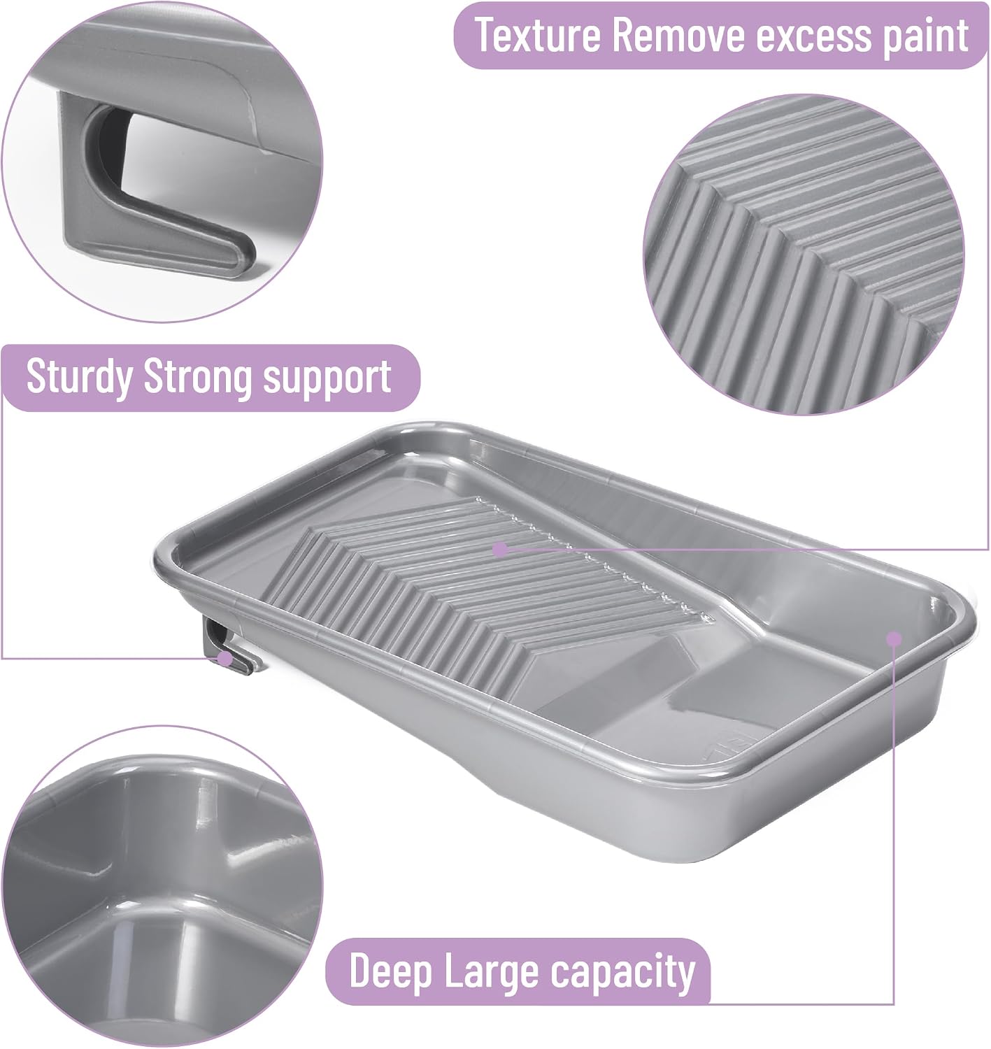 Detalle de Bates Choice DMZU012B409 Paint Tray Set, 9-Inch Tray, 12 Pieces