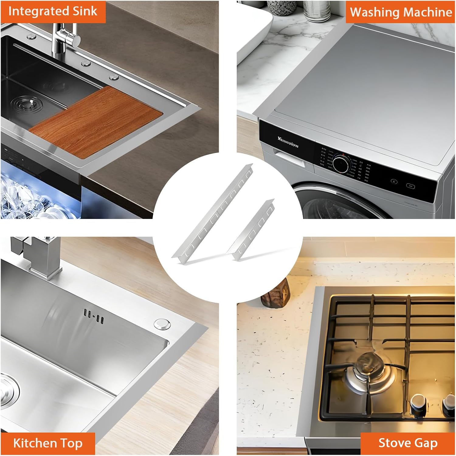 Thumbnail 6 de DVYY T Design Stove Gap Cover Silver, Adjustable Stainless Steel Filler