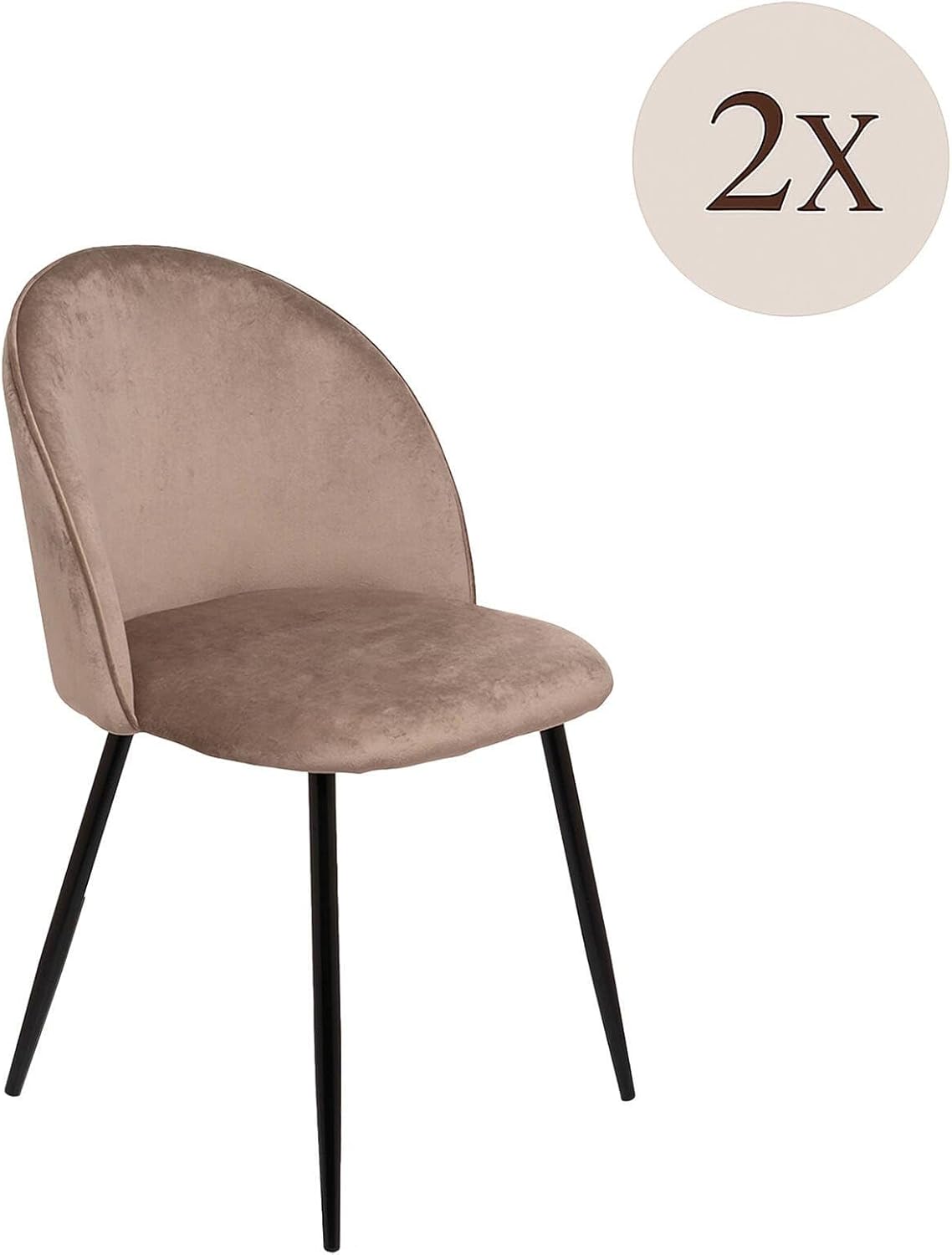 Detalle de Dmora Stinson sedia 51x54x82 cm grigio tortora