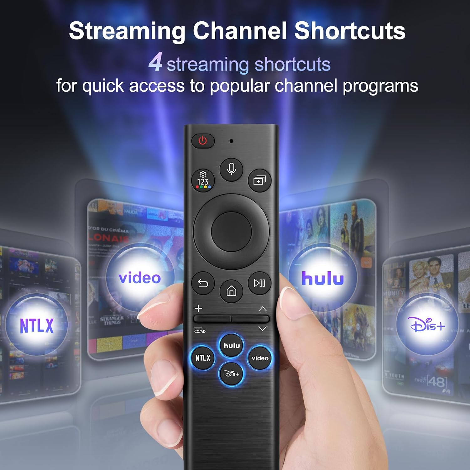 Detalle de Angrox Voice Remote for Samsung TVs (2019–2024) – Universal Replacement with Voice Control