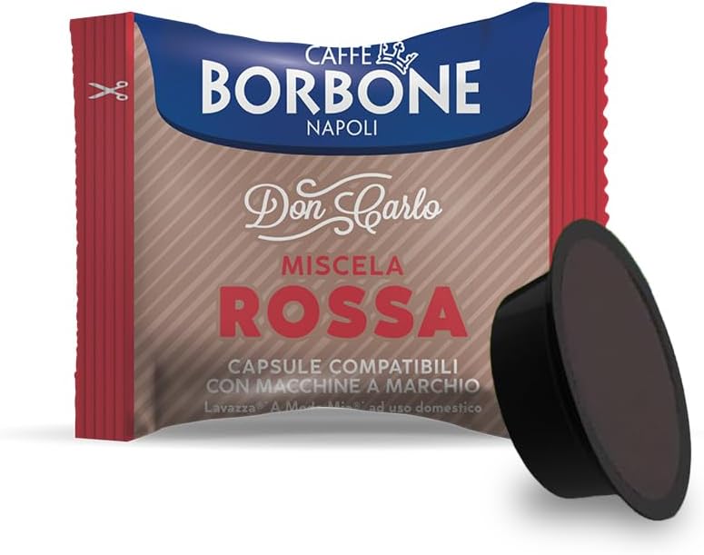 Detalle de Caffè Borbone Don Carlo, Miscela Rossa – 50 Capsule compatibili Lavazza A Modo Mio