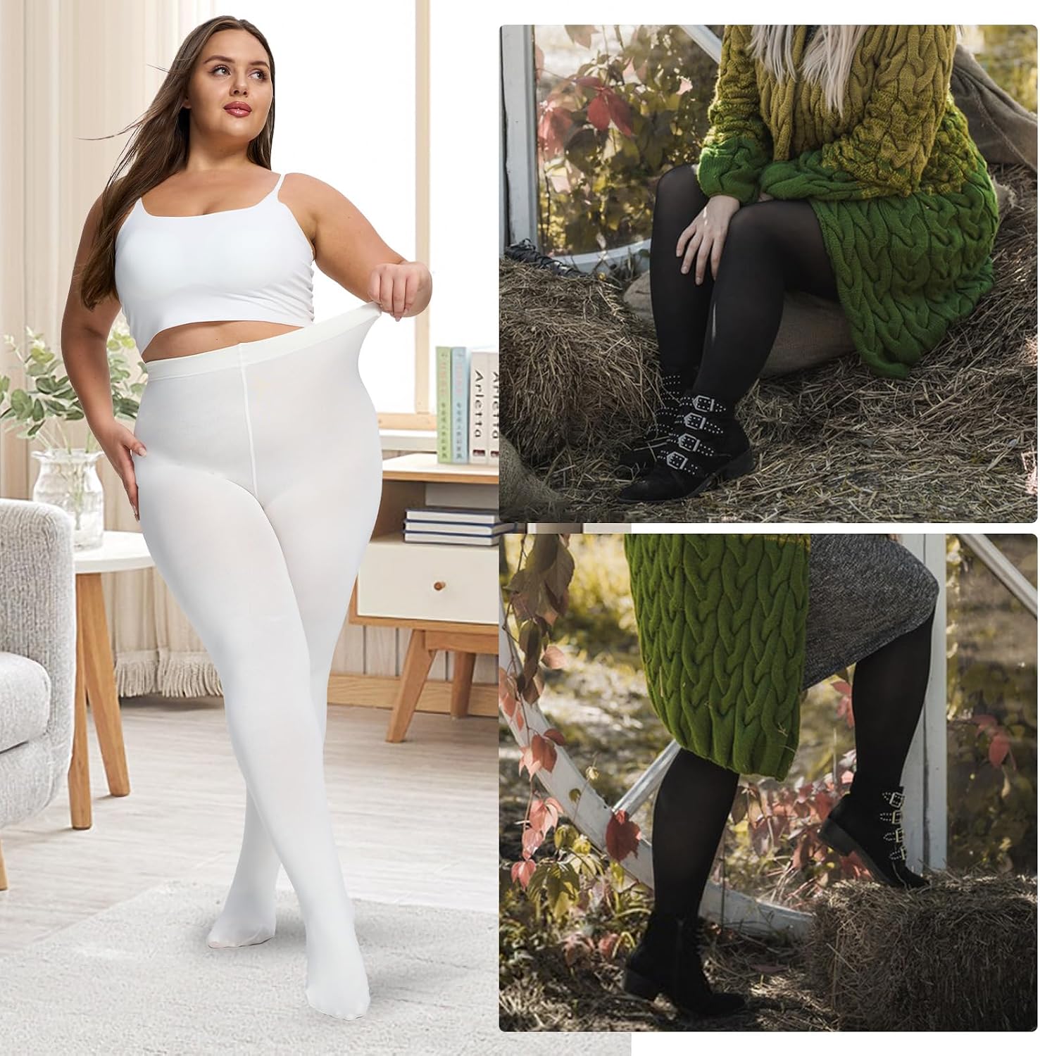 Detalle 2 de UISLII Plus-Size Tights 80D
