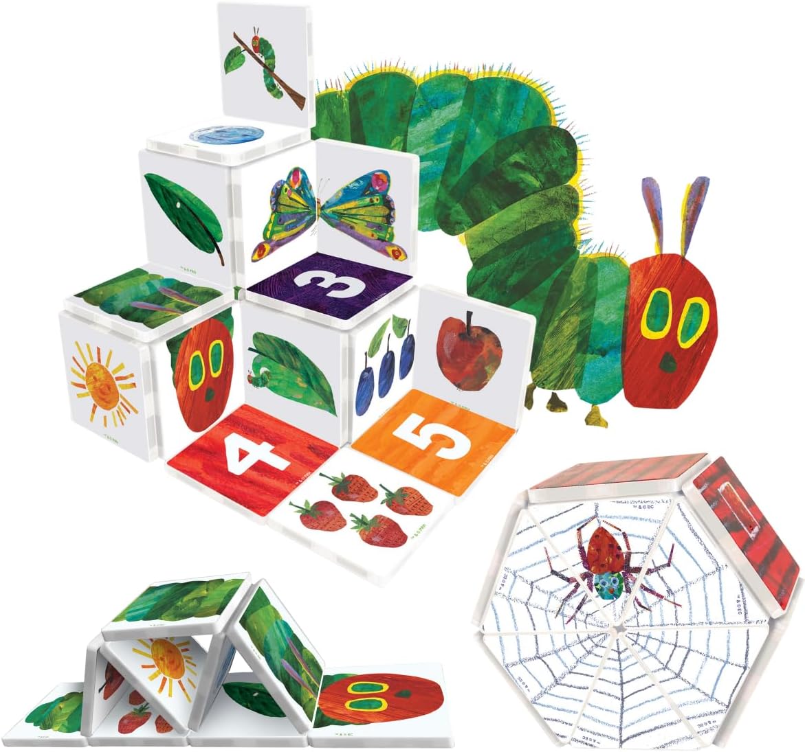 Thumbnail 1 de CreateOn Eric Carle The Very Hungry Caterpillar & The Very Busy Spider Magnetic Tiles Playset (24 Pieces)