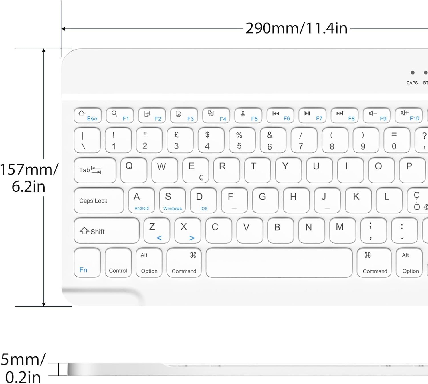Detalle 2 de HZD Tastiera Bluetooth QWERTY, layout italiano