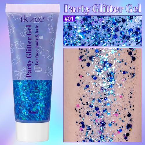 Thumbnail 6 de Body Glitter Gel 50ml Mermaid Hair Face Shimmer Liquid Glitter Gel
