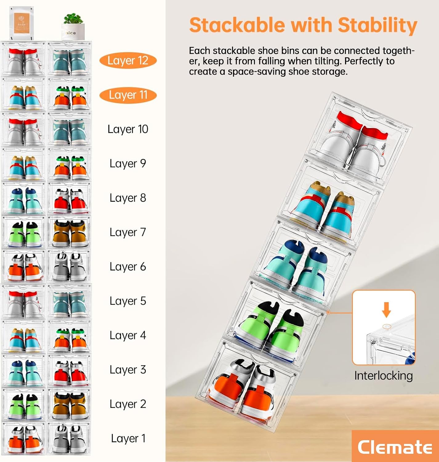 Thumbnail 5 de Clemate X-Large Shoe Organizer, 12-Pack ⚙