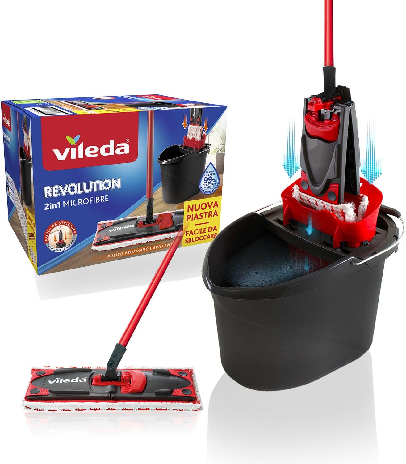 Vileda Revolution Box sistema lavapavimenti 3 pz