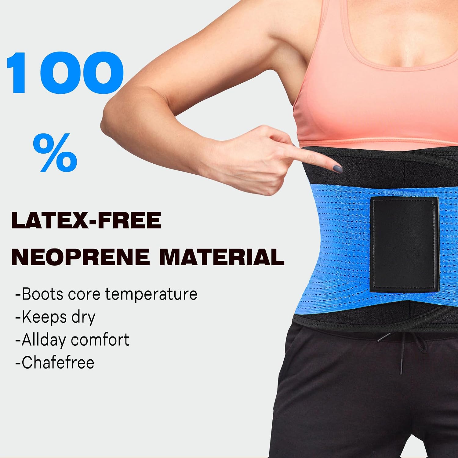 Detalle 2 de VENUZOR sweat waist trainer for women, adjustable neoprene waist cincher belt