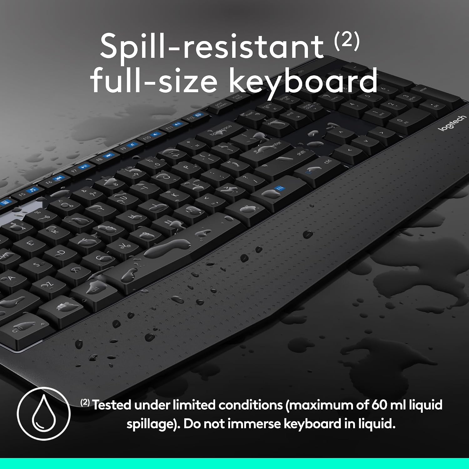 Detalle 2 de Logitech MK345 Full Size Wireless Keyboard and Mouse Combo – Black
