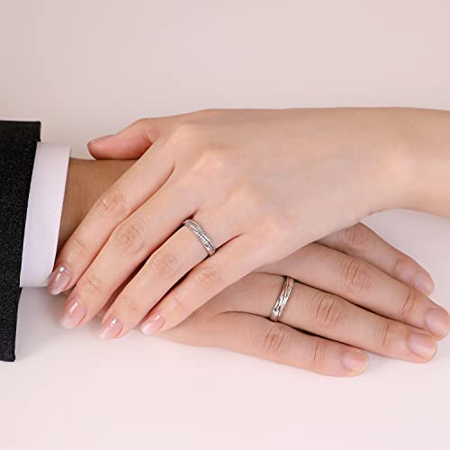Detalle de Meissa Anello coppia Argento 925 – Anello di fidanzamento regolabile