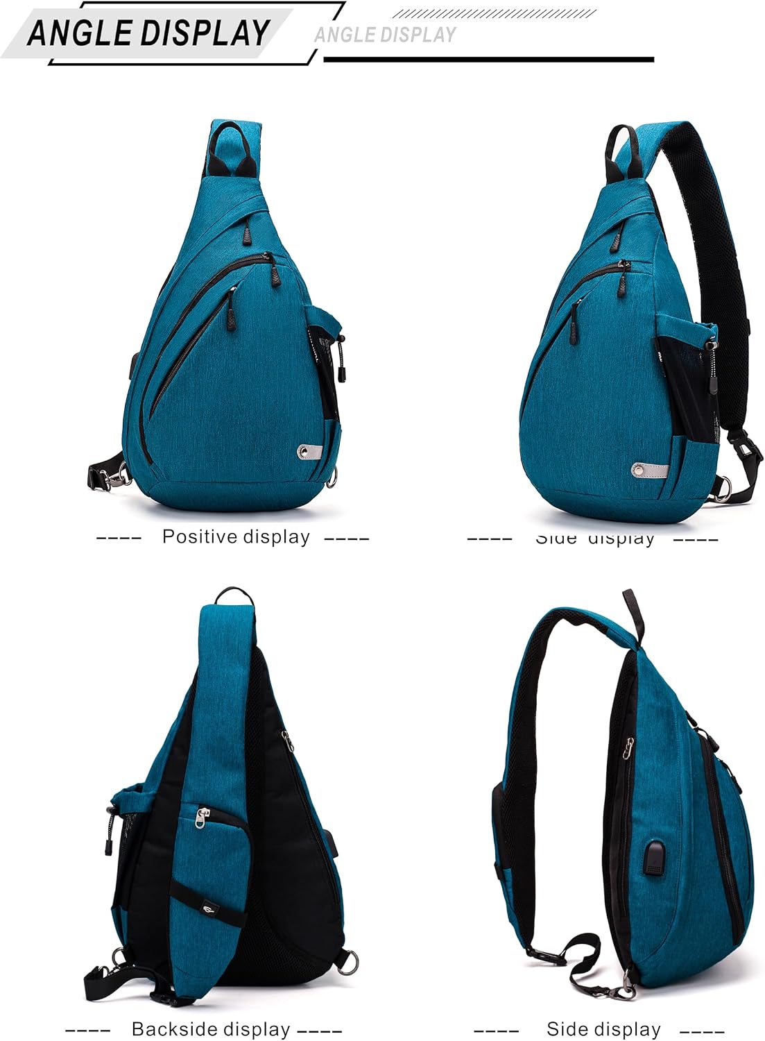 Thumbnail 2 de TurnWay Sling Bag: Waterproof Crossbody with USB Charge Port for Travel and Everyday Use
