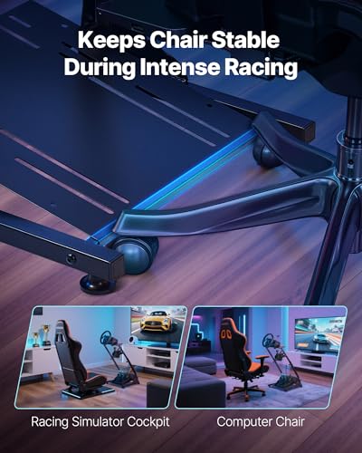 Detalle de VEVOR Supporto per Volante da Corsa, Cockpit Regolabile e Pieghevole per Logitech e Thrustmaster (Pedali non inclusi)
