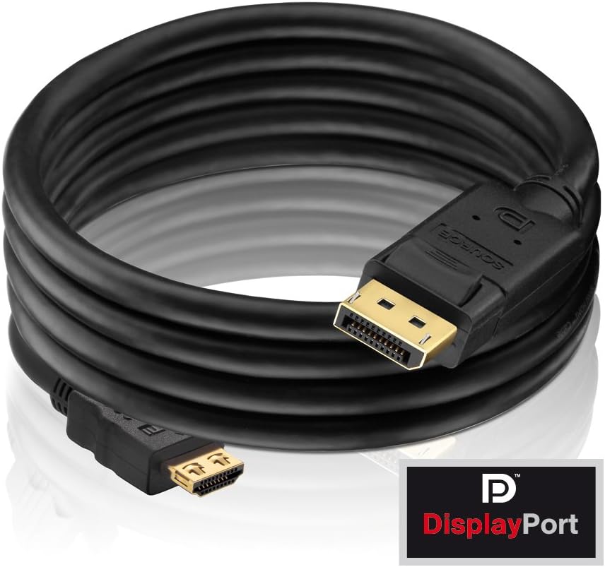 Detalle de PureLink PI5100-010 DisplayPort-auf-HDMI-Adapterkabel mit Ethernet, 1,00 m, schwarz