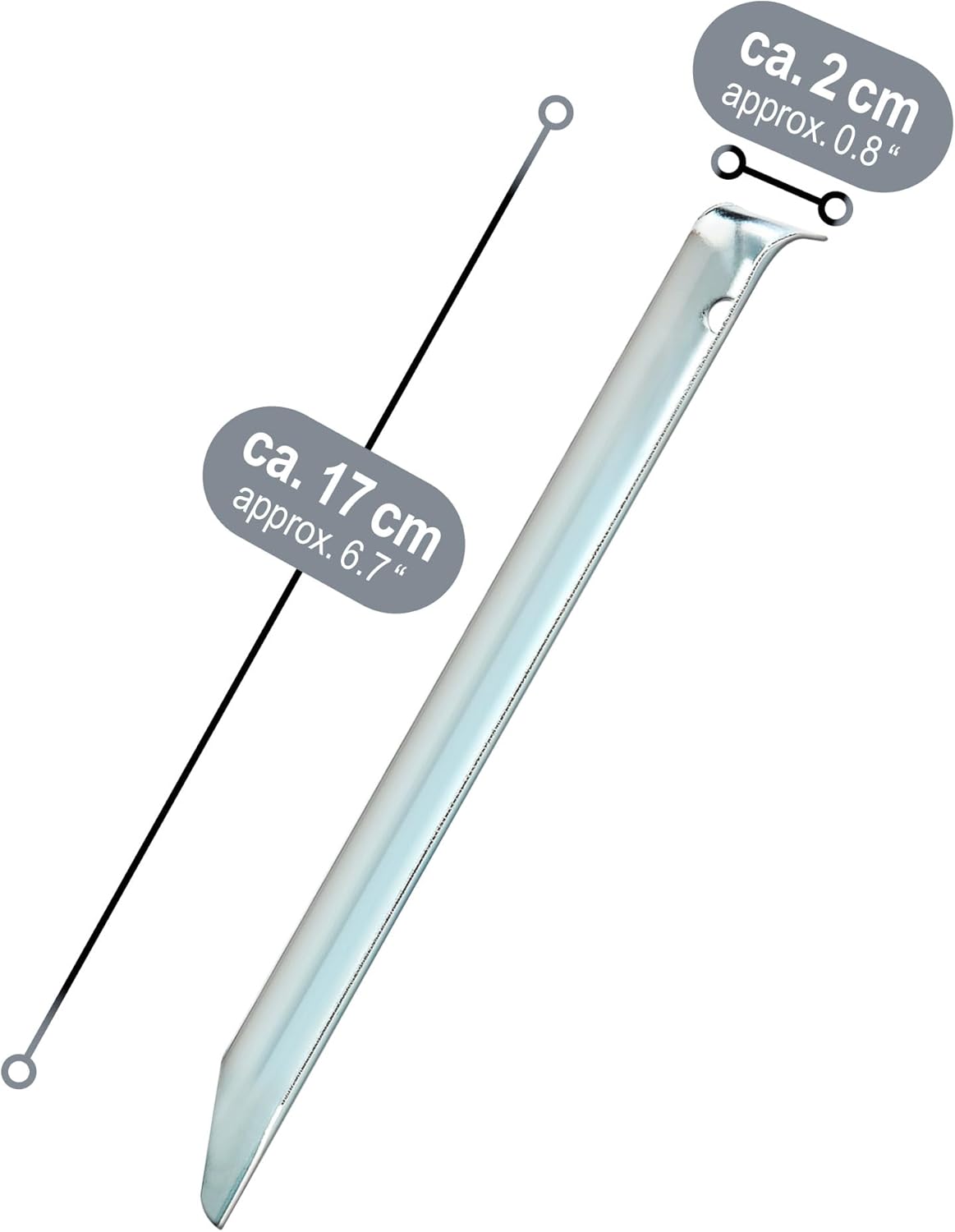 Thumbnail 5 de COM-FOUR® 12x picchetti per tende in acciaio – semicircolari, robusti e con foro per estrattore