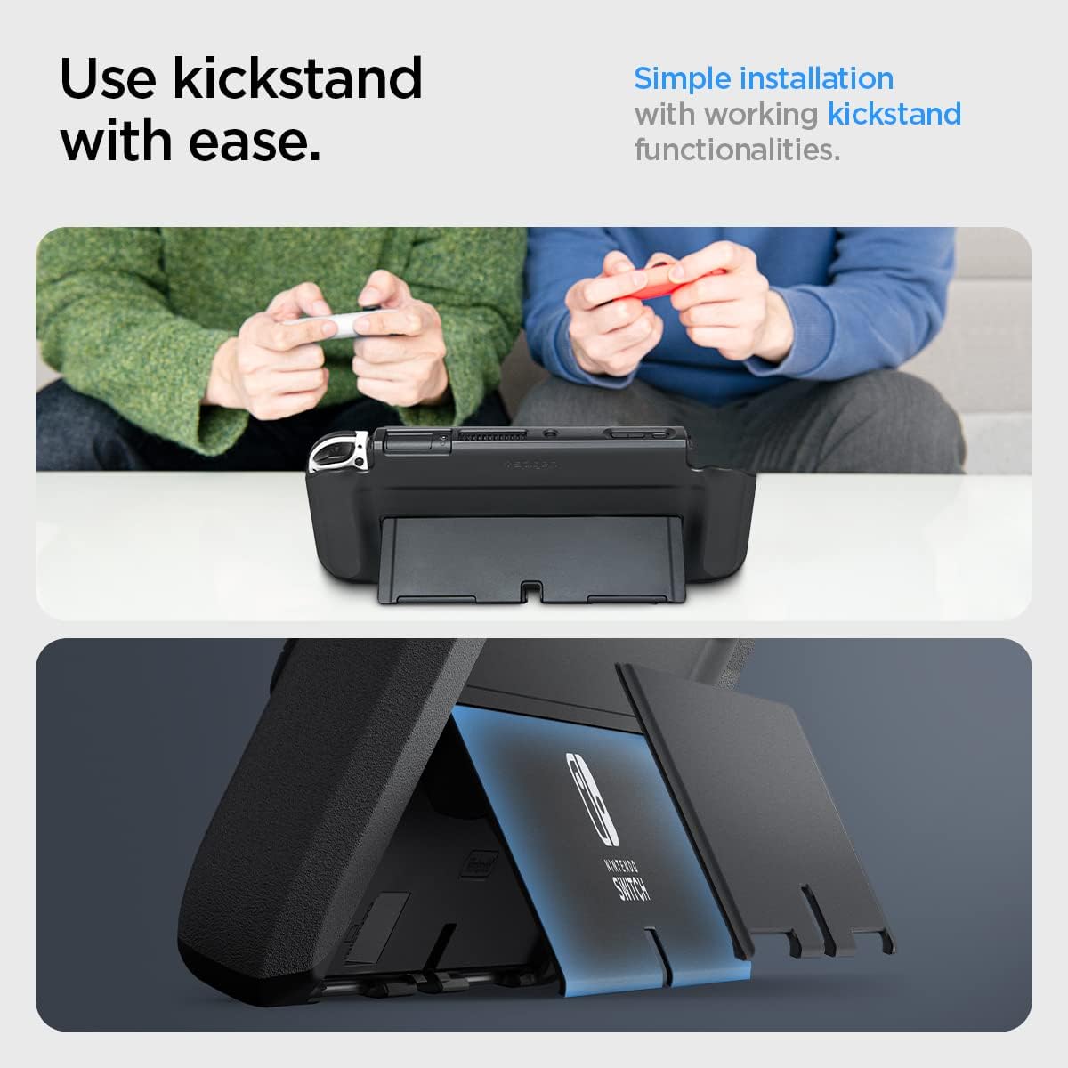 Detalle de Spigen Thin Fit Hülle für Nintendo Switch OLED (2021) – Schwarz