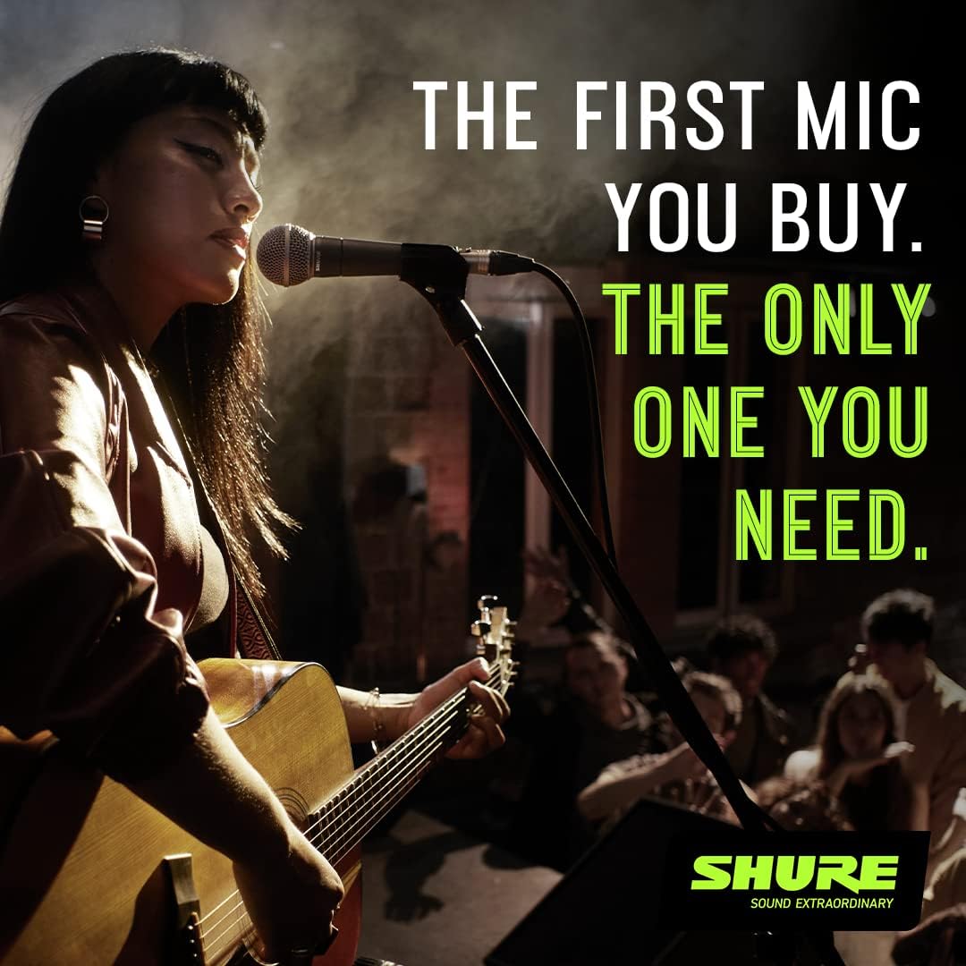 Thumbnail 3 de Shure SM58 Professional Dynamic Vocal Microphone (SM58-CN) with 25-Foot XLR Cable for Live, Studio, Podcasting & Streaming, Black & Silver
