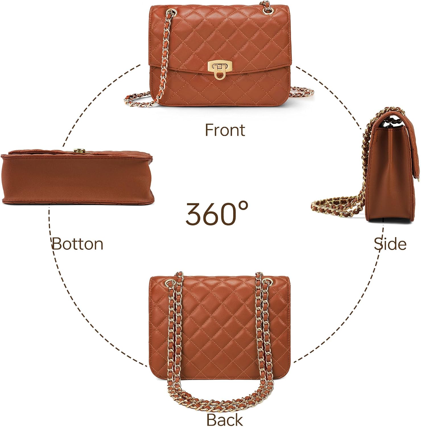 Detalle 2 de GEMIU Quilted Crossbody Purse with Two Compartments